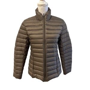 JOTT Just Over The Top Cha Puffer‎ Coat Womens Large Brown Full Zip High Neck